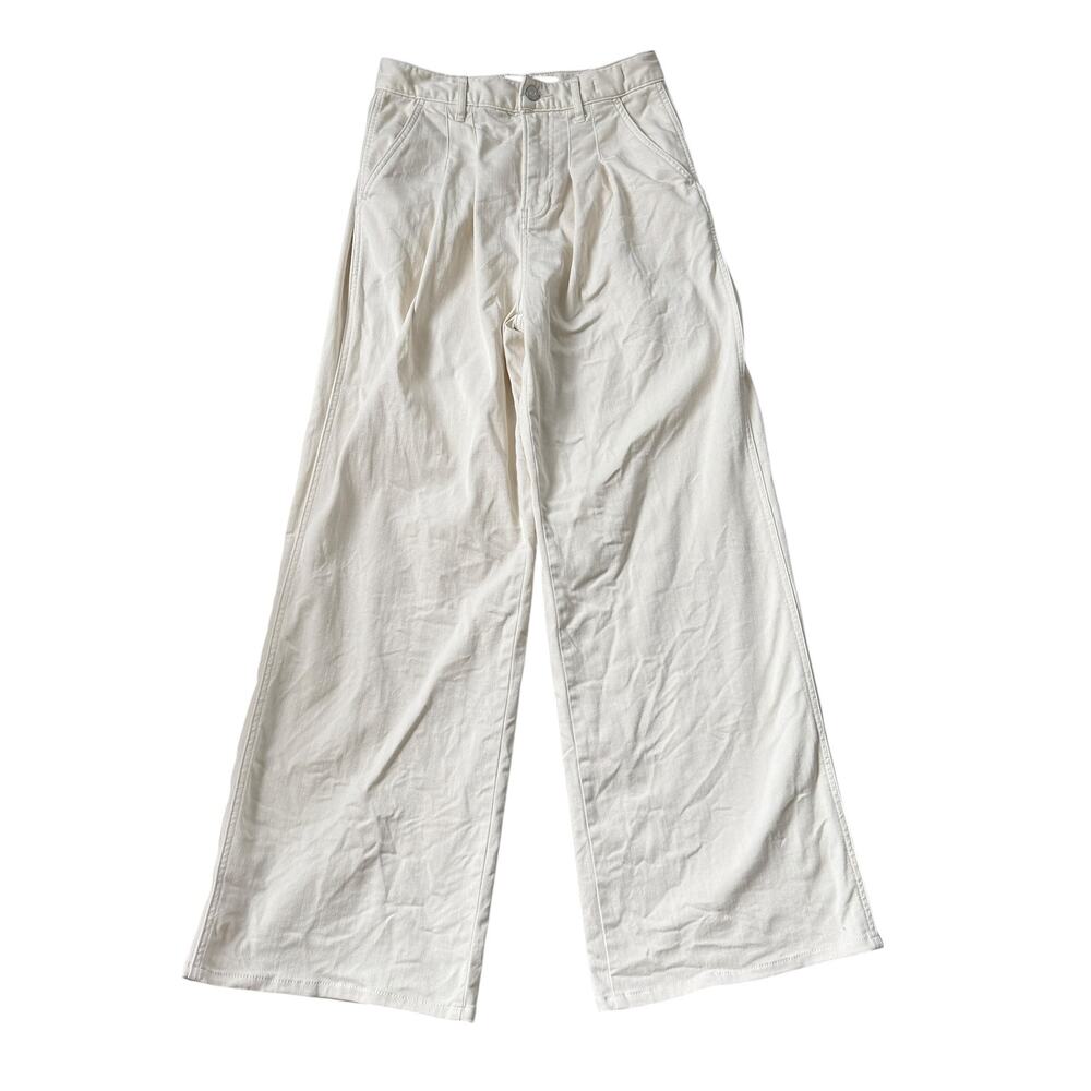 Veronica Beard Mia Wide Leg Trouser High Rise Jean Ecru - Picture 2 of 11